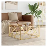 furnicato Gold Edelstahl und Glas 80 x 40 cm
