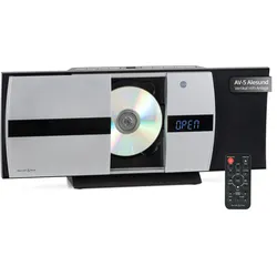 Bennett & Ross Ålesund Vertikal Stereoanlage mit CD/MP3-Player, USB und Bluetooth Silber