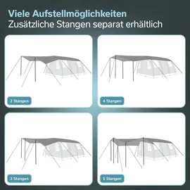 Skandika Sonnensegel Spirit 740 x 310 cm | Wetterschutz mit Teleskopstangen,
