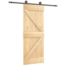 vidaXL Schiebetür rechts 85 x 210 cm Braun/Schwarz