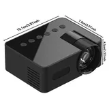 Mini Beamer Projektor - YT100 - Tragbarer WLAN Beamer - Drahtlose Smartphone‐Spiegelung - 254 cm Bild - 1080p - Heimkino - Schwarz