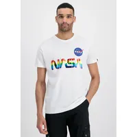 Alpha Industries Nasa Refl. Metal Kurzarm-T-Shirt White / Metal