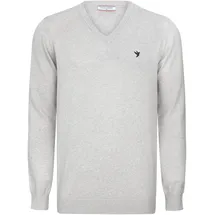 Felix Hardy V-Ausschnitt-Pullover FELIX HARDY "Pullover mit V-Ausschnitt", Herren, Gr. XXL, grau, 100% Baumwolle, Pullover