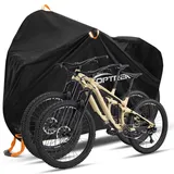 toptrek Fahrradabdeckung für 2 Fahrräder Wasserdicht 210D Oxford-Gewebe Fahrradgarage Outdoor 210 x 110 x 95 cm Hochwertige Fahrrad Abdeckplane mit Schlossösen Sonnenschutz Reißfestigkeit mit Beutel