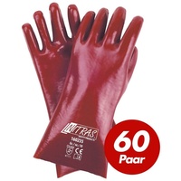 Nitras Nitril-Handschuhe NITRAS PVC-Handschuhe 160235 Chemikalienhandschuhe 35cm 60 Paar (Spar-Set) rot