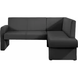 Eckbank HOME AFFAIRE "Umag", schwarz, B:190cm H:89cm T:140cm, Massivholz, Holzwerkstoff, Polyester, Sitzbänke, Sitz und Rücken gepolstert, verschiedene Qualitäten
