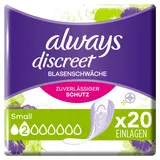 Always Discreet Inkontinenz-Slipeinlagen Small (20 Binden) für Damen, starker Schutz, den Sie kaum spüren