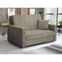 MIRJAN24 Schlafsofa Viva Bis Premium II, mit Bettkasten und Schlaffunktion, inkl. Kissen, Schwarz Metallfüße, Wellenfeder, 2 Sitzer beige