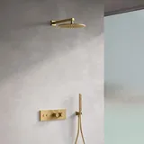 Fortis Blocco square Duschsystem mit Thermostat inkl. Grundkörper, Kopfbrause und Brause-Set, 50712THBG#SET1,