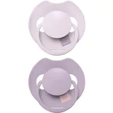 Difrax LOVI Dynamischer Schnuller 6 bis 18 Monate - Hellrosa & Violett - 2 Stück