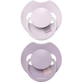 Difrax LOVI Dynamischer Schnuller 6 bis 18 Monate - Hellrosa & Violett - 2 Stück
