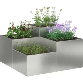 vidaXL Gartenblumentopf 80 x 80 x 48 cm Silber