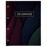 itenga Zeugnismappe 33105471, mit Motiv, A4, Buchschrauben erweiterbar wellige Linien 12 Hüllen