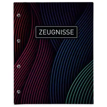 itenga Zeugnismappe 33105471, mit Motiv, A4, Buchschrauben erweiterbar wellige Linien 12 Hüllen