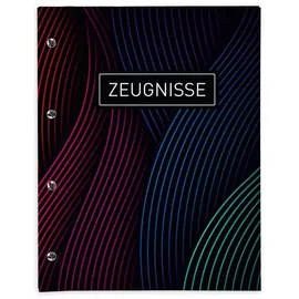 itenga Zeugnismappe 33105471, mit Motiv, A4, Buchschrauben erweiterbar wellige Linien 12 Hüllen