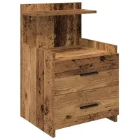 VidaXL Nachttisch mit 2 Schubladen Altholz-Optik 40x36,5x62 cm