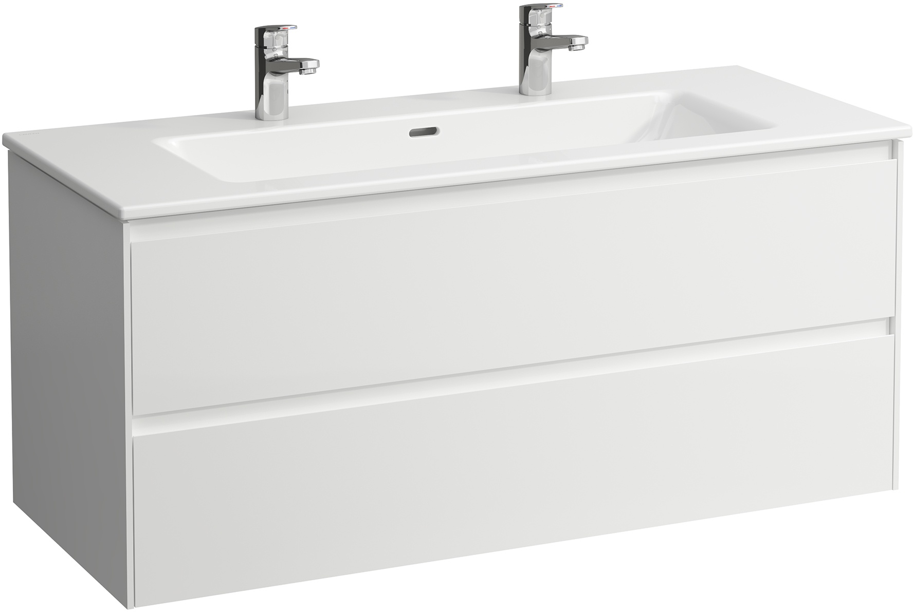 Waschtisch+Waschtischunterbau PRO S SET LANI 500x1200x540 Waschtisch weiß, 1 Hahnloch + Lani Waschtischunterbau, 2 Schubladen, integrierte Griffleiste, inklusive Ordnungssystem, weiß matt