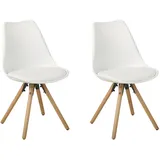 Beliani Esszimmerstuhl, Weiß, Holz, 1-Sitzer, 49x86x45 cm, Esszimmer, Stühle, Esszimmerstühle, Vierfußstühle