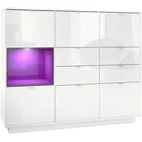 Vladon Highboard, Brombeere, 153x123x38 cm, Wohnzimmer, Kommoden & Sideboards,