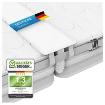 FlipLine Liebesbrücke für Matratzen All-IN-ONE Premium Set [200x18cm] für Familien & Paare mit rissfestem Bezug, Spanngurt und Transporttasche - Matratzenkeil Ritzenfüller Matratzenbrücke