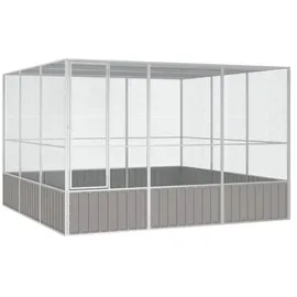vidaXL Vogelkäfig Grau 302,5 x 324,5 x 211,5 cm Stahl