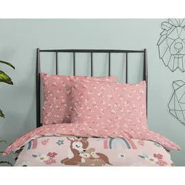 Good Morning "Bibi blossom", rosa, B/L: 100cm x 135cm, 1 Stk., 1 Stk., Renforcé, B/L: 60cm x 40cm, 2 Stk., Renforcé, Obermaterial: 100% Baumwolle, Bettwäsche, Baumwolle, 120x150, Reißverschluss, Wende, Baby, Mädchen, Bambi, Rosa