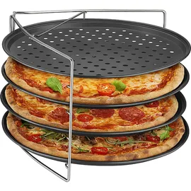 Relaxdays Pizzablech 4er Set 30 x 30 cm