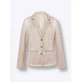 Heine Sweatblazer HEINE "Sweatblazer", Damen, Gr. 48, beige, 95% Baumwolle, 5% Elasthan, Blazer