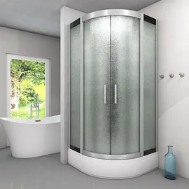 AcquaVapore D58-50M1 Komplettdusche 90 x 90 cm rechts weiß Sicherheitsglas ESG D58-50M1
