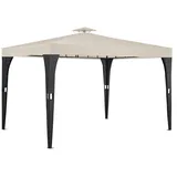 DEUBA Polyrattan Pavillon 3 x 4 m schwarz/creme