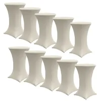 Baumarktplus 10x Stehtischhusse Stretch 70 cm beige Tischdecke Husse