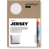 schlafgut Easy Jersey Kissenbezug 80x80 cm Sand, Light mit 100, Baumwolle, superweicher - atmungsaktiver Kopfkissenbezug