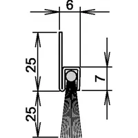 ATHMER Bürstentürdichtung L.1100mm Rosshaar mixed