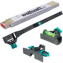 WOLFCRAFT Pimp-my-Zollstock-Set - 8623000 - Verwandelt den Zollstock in eine Wasserwage oder Streichmaß und ermöglicht das Abgreifen eines Innenmaßes