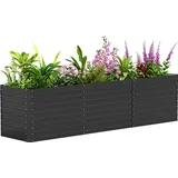 Outsunny Hochbeet Blumenhochbeet witterungsbeständig, Pflanzbeet Frühbeet Gartenbeet Pflanzkübel Pflanzkasten aus Verzinkter Stahl, Blumenkasten