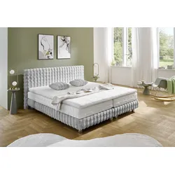 Boxbett "Sendai", grau, L:210cm, WESTFALIA SCHLAFKOMFORT, Komplettbetten, Fellimitat HIGHLIGHT, wahlweise Matratzen in H2,H3,H4