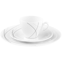 Seltmann Weiden Geschirr-Set Trio Highline Kaffee-Gedeck 3-tlg., 1 Personen, Porzellan weiß