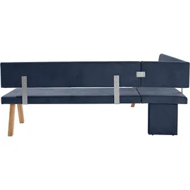 OTTO home Eckbank Rio, Massivholz in Eiche geölt, grau Sitzbänke, 22656027-0 B/H/T: 210 cm x 89 cm x 140 cm
