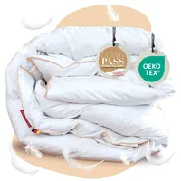 EVAN BROWNS® Feder Bettdecke - Ganzjahresdecke - Daunendecke mit Federn & Daunen - Kassettendecke ideal für das ganze Jahr - Größe: 155 x 220 cm
