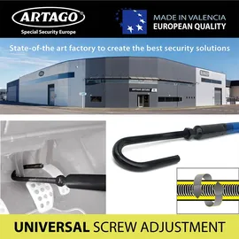 Artago 880/B Lenkradschloss Pedal EASY HOOK, Lenkradkralle, Diebstahlsicherung Lenkrad Pedal Auto, Gelenkig und Gepanzert