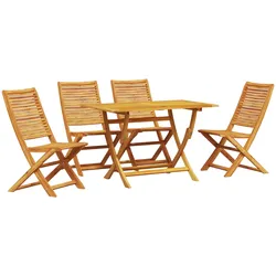 vidaXL Garten Esszimmer Set 5 pcs Naturholz Mittel Holz