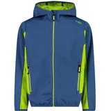 CMP Fix Hood 39a5134 Softshelljacke - Dusty Blue / Limegreen - 12 Jahre