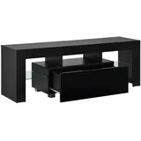 [en.casa] TV Möbel, Grimsey - 130x35x45cm - Schwarz
