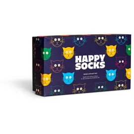 Happy Socks Unisex Socken - Geschenkbox, gemischte Farben Mixed Cat Gift Set, Multi, 41-46