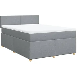 vidaXL Boxspringbett 140 x 200 cm Hellgrau