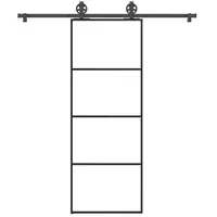 vidaXL Schiebetür mit Beschlag 76x205 cm ESG-Glas & Aluminium