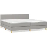 vidaXL Boxspringbett mit Matratze Hellgrau 200x200 cm Stoff