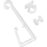 GARDINIA Haken für Stoffösen mit X-Gleiter und Rollen Transparent 10-er Pack
