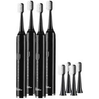 Newgen Medicals Schallzahnbürste 4er-Set schwarz + Tasche