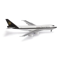HERPA Modellflugzeug UPS Airlines Boeing 747-100F - N673UP, Miniatur im Maßstab 1:500, Sammlerstück, Modell ohne Standfuß, Metall